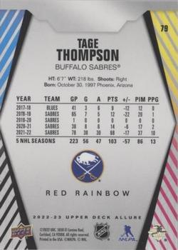 2022-23 Upper Deck Allure - Red Rainbow #79 Tage Thompson Back