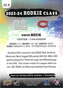 2023-24 Upper Deck - Commemorative Class #CC-8 Owen Beck Back