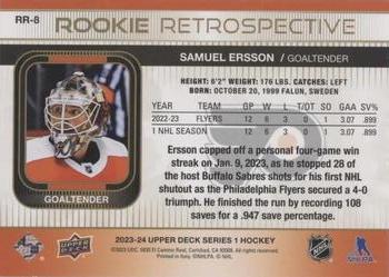 2023-24 Upper Deck - Rookie Retrospective Gold #RR-8 Samuel Ersson Back