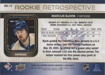 2023-24 Upper Deck - Rookie Retrospective Gold #RR-17 Marcus Bjork Back