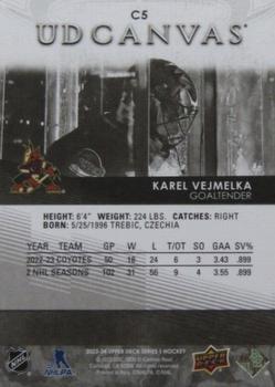 2023-24 Upper Deck - UD Canvas Black & White #C5 Karel Vejmelka Back