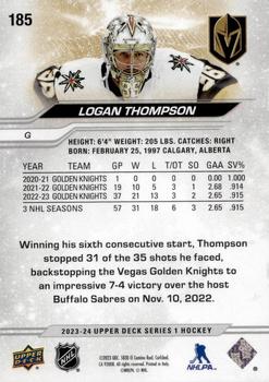 2023-24 Upper Deck - Outburst Silver #185 Logan Thompson Back