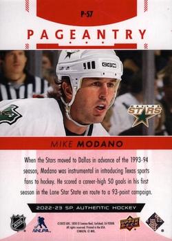 2022-23 SP Authentic - Pageantry Red #P-57 Mike Modano Back