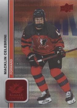 2023 Upper Deck Team Canada Juniors - Patterned Foilboard Red #26 Macklin Celebrini Front