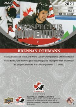 2023 Upper Deck Team Canada Juniors - Prospectus Momentous #PM-2 Brennan Othmann Back
