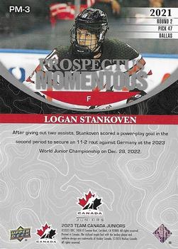 2023 Upper Deck Team Canada Juniors - Prospectus Momentous #PM-3 Logan Stankoven Back