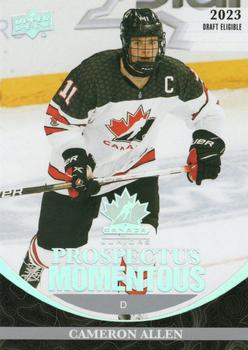 2023 Upper Deck Team Canada Juniors - Prospectus Momentous #PM-19 Cameron Allen Front