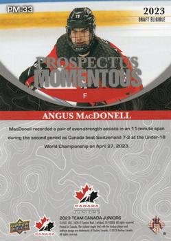 2023 Upper Deck Team Canada Juniors - Prospectus Momentous #PM-33 Angus MacDonell Back