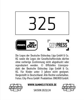 2023-24 Playercards Stickers (DEL) #325 Sandro Schönberger Back