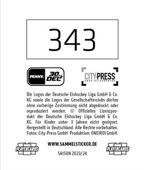 2023-24 Playercards Stickers (DEL) #343 Janik Möser Back