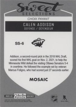2021-22 O-Pee-Chee Platinum - Sweet Selections Mosaic #SS-6 Calen Addison Back