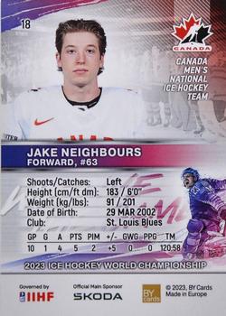 2023 BY Cards IIHF World Championship #18 Jake Neighbours Back