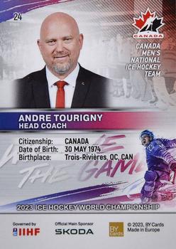 2023 BY Cards IIHF World Championship #24 Andre Tourigny Back