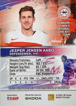 2023 BY Cards IIHF World Championship #240 Jesper Jensen Aabo Back