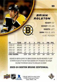 2023-24 Upper Deck Boston Bruins 100th Anniversary Box Set #99 Brian Rolston Back