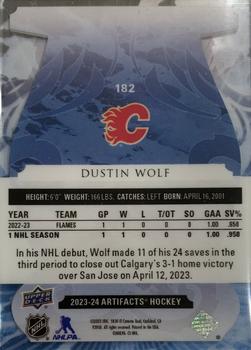 2023-24 Upper Deck Artifacts - Plexi #182 Dustin Wolf Back