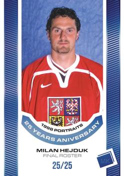 2022-23 Moje karticky Czech Ice Hockey Team - 1998 Portraits 25 Years Anniversary Blue #P-07 Milan Hejduk Front