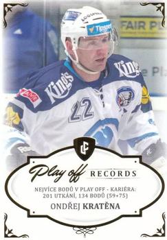 2023 Legendary Cards Rekordy České Extraligy Ledního Hokeje 1994-2021 - Rekordy Play-Off Gold #PPC-01 Ondrej Kratena Front