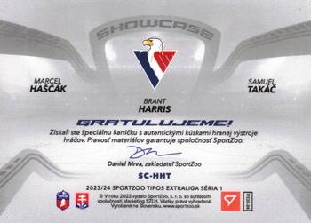 2023-24 SportZoo Tipos Extraliga - Showcase Memorabilia #SC-HHT Marcel Hascak / Brant Harris / Samuel Takac Back