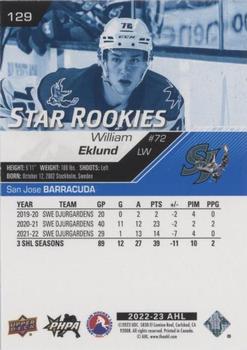 2022-23 Upper Deck AHL - Blue #129 William Eklund Back