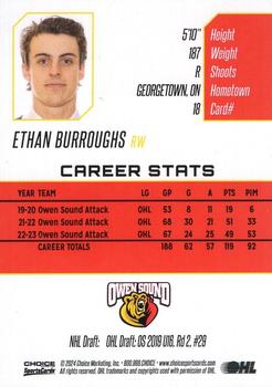 2023-24 Choice Owen Sound Attack (OHL) #18 Ethan Burroughs Back