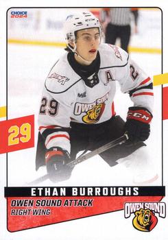 2023-24 Choice Owen Sound Attack (OHL) #18 Ethan Burroughs Front