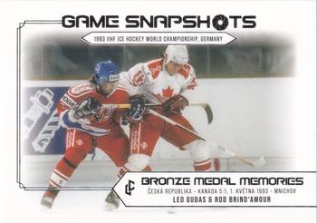 2023 Legendary Cards Bronze Medal Memories 1993 - Game Snapshots Platinum #GS-02 Leo Gudas / Rod Brind’Amour Front