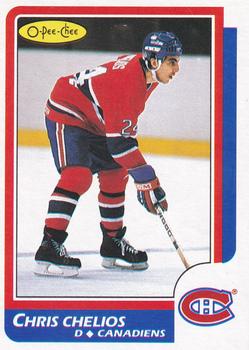 1986-87 O-Pee-Chee - Blank Back #171 Chris Chelios Front