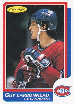 1986-87 O-Pee-Chee - Blank Back #176 Guy Carbonneau Front