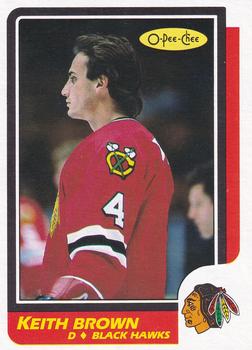 1986-87 O-Pee-Chee - Blank Back #206 Keith Brown Front