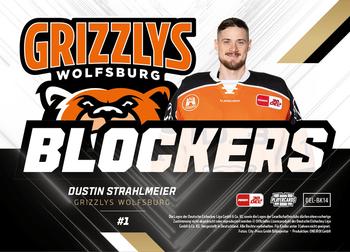 2023-24 Playercards (DEL) - Blockers #DEL-BK14 Dustin Strahlmeier Back