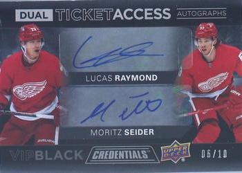 2021-22 Upper Deck Credentials - Achievements: VIP Black Debut Ticket Access Dual #VIPD-RS Lucas Raymond / Moritz Seider Front