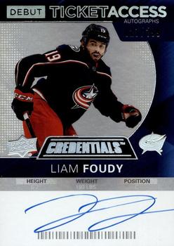 2022-23 Upper Deck Credentials - 2020-21 Upper Deck Credentials Update: Debut Ticket Access Autographs #DTAA-LF Liam Foudy Front