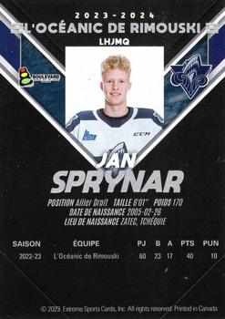 2023-24 Extreme Rimouski Oceanic (QMJHL) #NNO Jan Sprynar Back