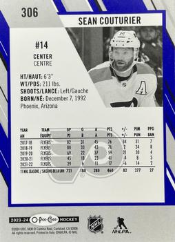 2023-24 O-Pee-Chee - Blue Border #306 Sean Couturier Back