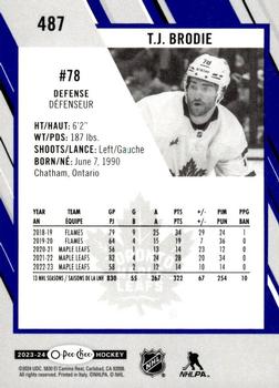 2023-24 O-Pee-Chee - Blue Border #487 T.J. Brodie Back