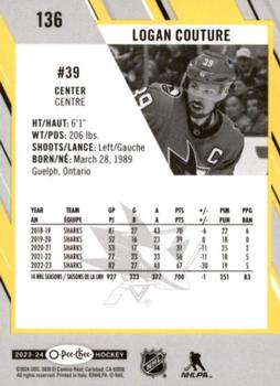 2023-24 O-Pee-Chee - Yellow Border #136 Logan Couture Back