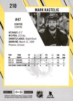 2023-24 O-Pee-Chee - Yellow Border #210 Mark Kastelic Back