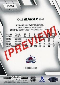 2023-24 O-Pee-Chee - OPC Platinum Previews Cosmic #P-MA Cale Makar Back