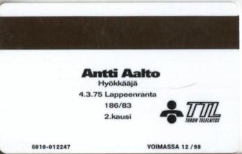 1995 Seesam Turun Palloseura Phonecards #7 Antti Aalto Back