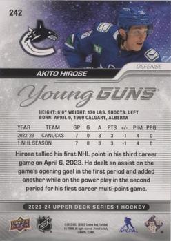 2023-24 Upper Deck - Silver Foil #242 Akito Hirose Back