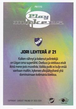 2023-24 Cardset Finland - Play Makers #PM 1 Jori Lehterä Back