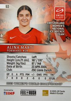 2023 BY Cards IIHF Women's World Championship #93 Alina Marti Back