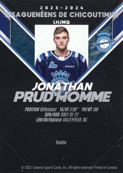 2023-24 Extreme Chicoutimi Sagueneens (QMJHL) #NNO Jonathan Prud'homme Back