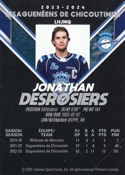 2023-24 Extreme Chicoutimi Sagueneens (QMJHL) #NNO Jonathan Desrosiers Back