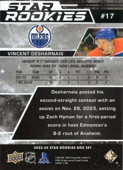 2023-24 Upper Deck NHL Star Rookies Box Set #17 Vincent Desharnais Back