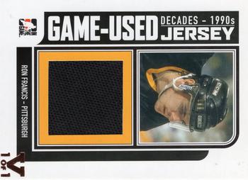 2015-16 In The Game Final Vault - 2013-14 In The Game Decades 1990s - Game-Used Jerseys Black (Red Vault Stamp) #M-35 Ron Francis Front