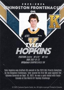 2023-24 Extreme Kingston Frontenacs (OHL) #NNO Tyler Hopkins Back