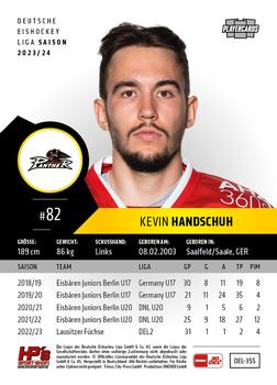 2023-24 Playercards Update (DEL) #355 Kevin Handschuh Back