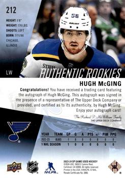 2023-24 SP Game Used - Auto #212 Hugh McGing Back